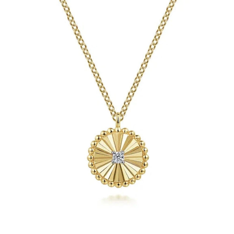 14K Y Gold 0.03ctw Round Diamond Pendant - Walter Bauman Jewelers