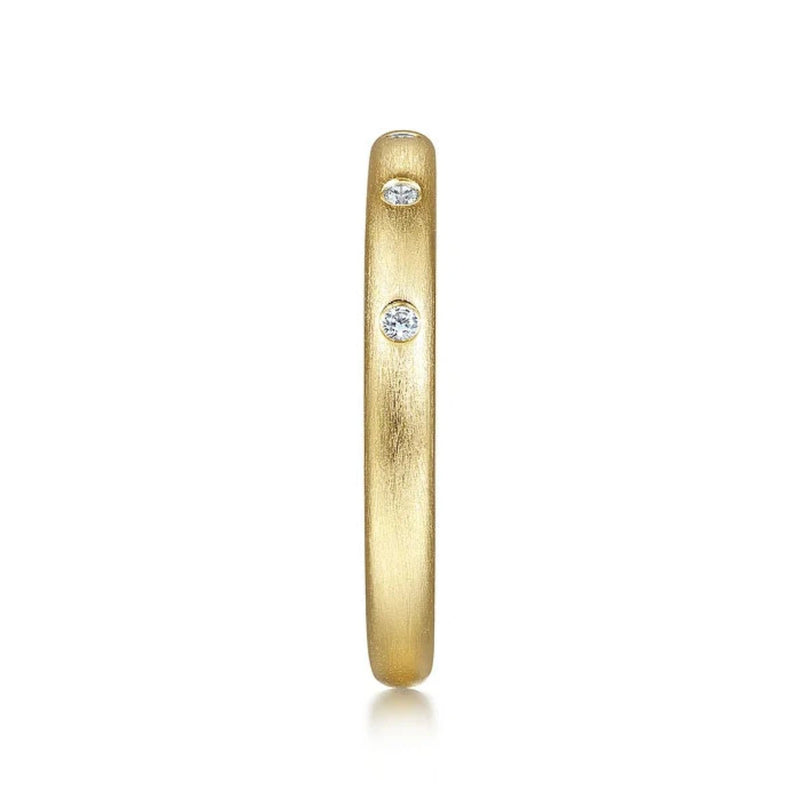 14K Y Gold 0.04ctw G/SI2 Matte Finish Diamond Ring - Walter Bauman Jewelers