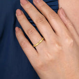 14K Y Gold 0.04ctw G/SI2 Matte Finish Diamond Ring - Walter Bauman Jewelers