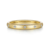 14K Y Gold 0.04ctw G/SI2 Matte Finish Diamond Ring - Walter Bauman Jewelers