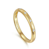 14K Y Gold 0.04ctw G/SI2 Matte Finish Diamond Ring - Walter Bauman Jewelers