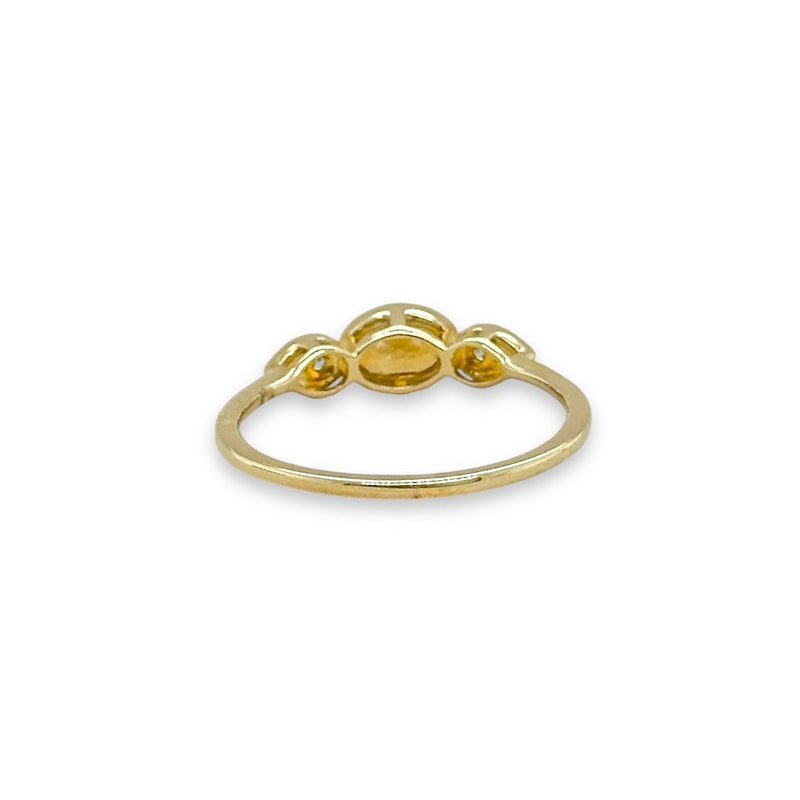 14K Y Gold 0.05ctw Diamond 0.40ctw Oval Citrine Ring - Walter Bauman Jewelers