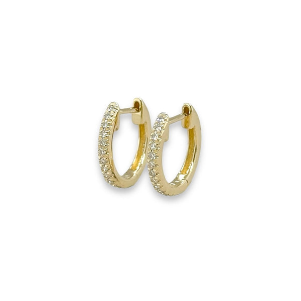 14K Y Gold 0.07ctw G/SI1 Huggie Earrings - Walter Bauman Jewelers