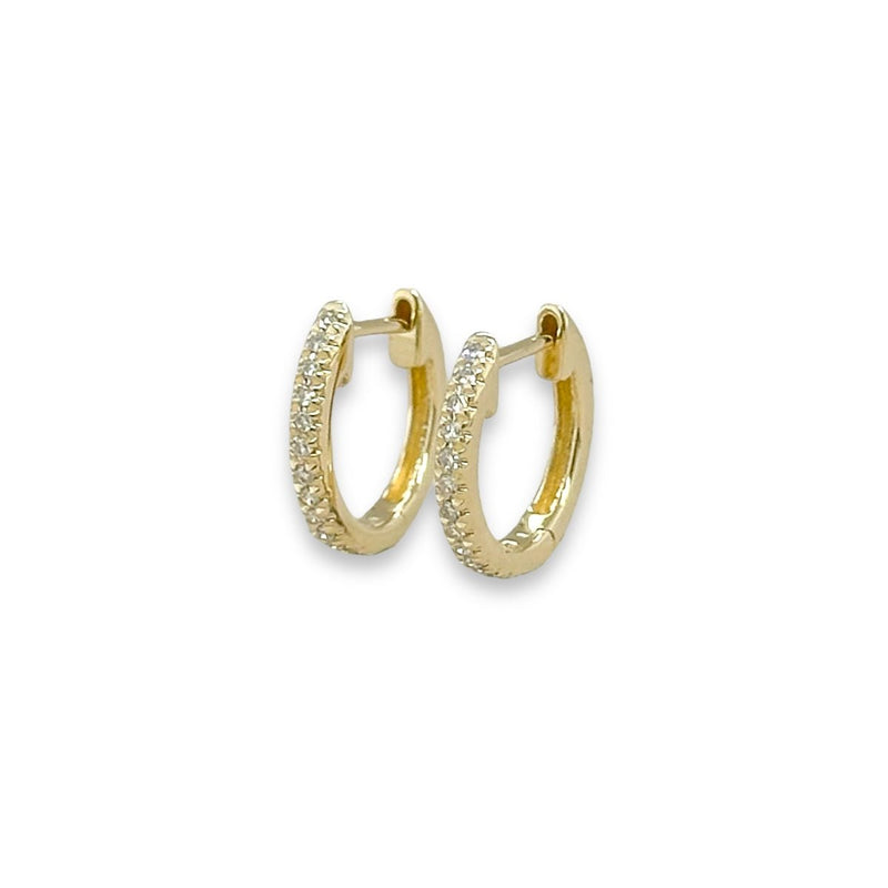 14K Y Gold 0.07ctw G/SI1 Huggie Earrings - Walter Bauman Jewelers