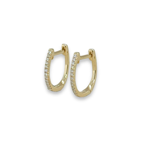 14K Y Gold 0.08ctw F/VS2 Diamond Small Hoop Earrings - Walter Bauman Jewelers