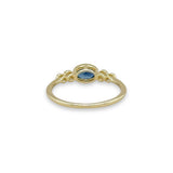 14K Y Gold 0.09ctw Diamond 0.65ctw Oval Sapphire Ring - Walter Bauman Jewelers