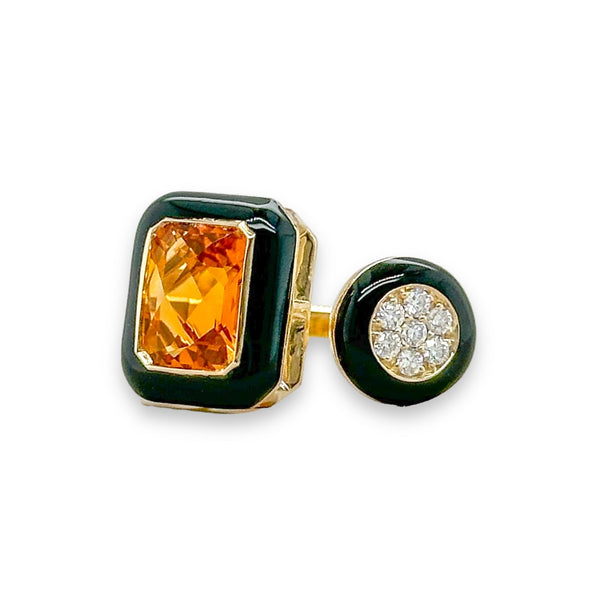 14K Y Gold 0.10ctw Diamond and 1.53ct Citrine Ring - Walter Bauman Jewelers