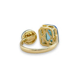 14K Y Gold 0.10ctw Diamond and 1.90ct Blue Topaz Ring - Walter Bauman Jewelers