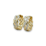 14K Y Gold 0.10ctw G/SI1 Chain Design Small Hoop Earrings - Walter Bauman Jewelers