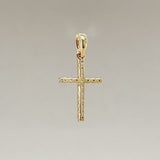 14K Y Gold 0.11ctw G/SI1 Small Diamond Cross - Walter Bauman Jewelers