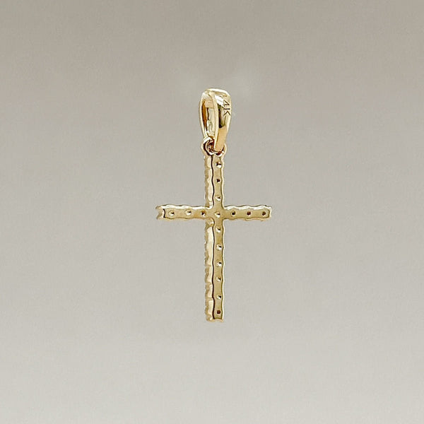 14K Y Gold 0.11ctw G/SI1 Small Diamond Cross - Walter Bauman Jewelers