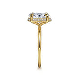 14K Y Gold 0.11ctw Hidden Halo Oval Diamond Mounting - Walter Bauman Jewelers