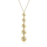 14K Y Gold 0.13ctw Diamond Long Drop 5 Disc Pendant - Walter Bauman Jewelers