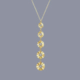 14K Y Gold 0.13ctw Diamond Long Drop 5 Disc Pendant - Walter Bauman Jewelers