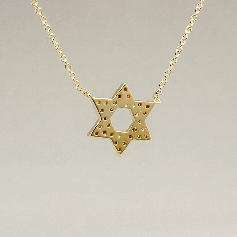 14K Y Gold 0.13ctw H/SI1 Star Of David Diamond Pendant - Walter Bauman Jewelers