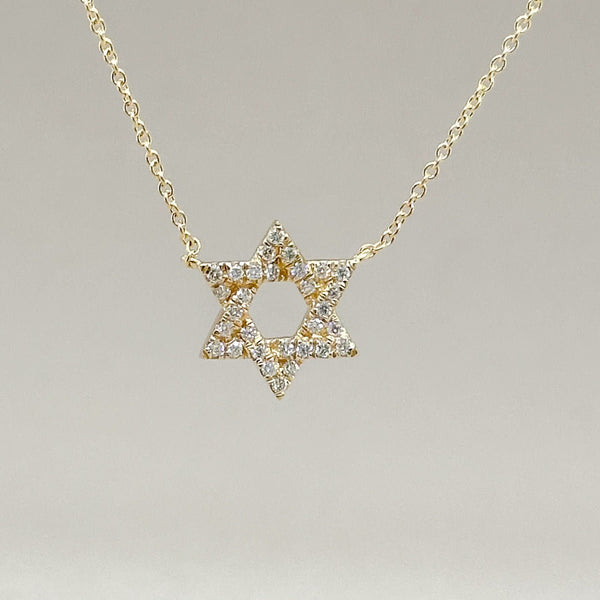 14K Y Gold 0.13ctw H/SI1 Star Of David Diamond Pendant - Walter Bauman Jewelers