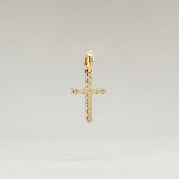 14K Y Gold 0.14ctw G/SI1 Small Diamond Cross - Walter Bauman Jewelers