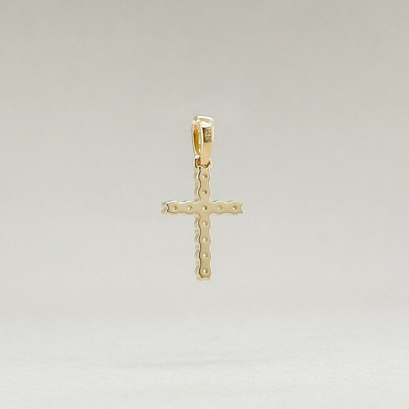 14K Y Gold 0.14ctw G/SI1 Small Diamond Cross - Walter Bauman Jewelers