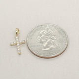 14K Y Gold 0.14ctw G/SI1 Small Diamond Cross - Walter Bauman Jewelers