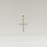 14K Y Gold 0.14ctw G/SI1 Small Diamond Cross - Walter Bauman Jewelers