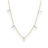 14K Y Gold 0.16ct H/SI1 Diamond Bar Station Necklace - Walter Bauman Jewelers