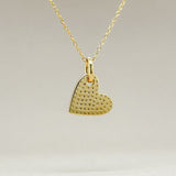 14K Y Gold 0.18ctw Pave Diamond Heart Pendant - Walter Bauman Jewelers