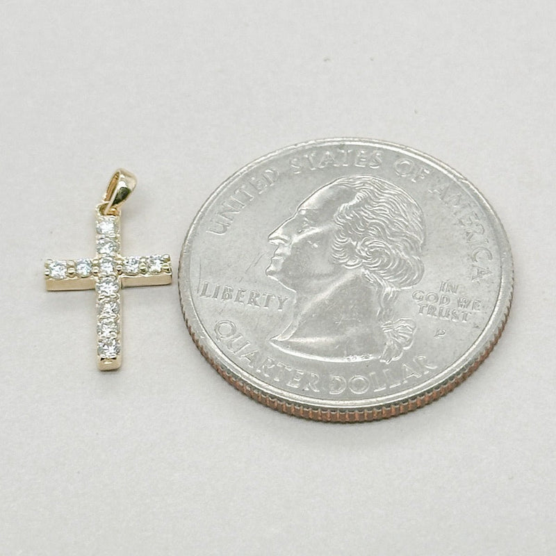 14K Y Gold 0.19ctw G/SI1 Small Diamond Cross - Walter Bauman Jewelers