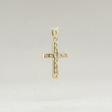 14K Y Gold 0.19ctw G/SI1 Small Diamond Cross - Walter Bauman Jewelers