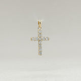 14K Y Gold 0.19ctw G/SI1 Small Diamond Cross - Walter Bauman Jewelers