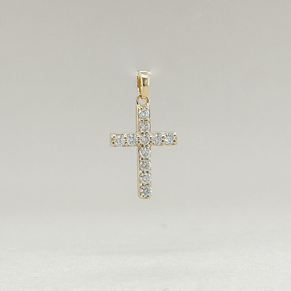 14K Y Gold 0.19ctw G/SI1 Small Diamond Cross - Walter Bauman Jewelers