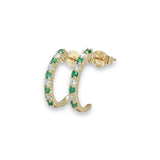 14K Y Gold 0.20ctw Diamond and 0.30ctw Emerald Earrings - Walter Bauman Jewelers