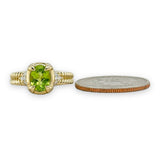 14K Y Gold 0.23ctw Diamond and 1.46ct Peridot Oval Ring - Walter Bauman Jewelers