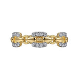 14K Y Gold 0.25cttw Chain Link Ring - Walter Bauman Jewelers