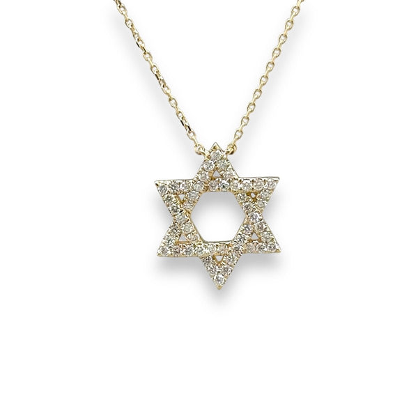 14K Y Gold 0.28ctw H/SI1 Star Of David Diamond Pendant - Walter Bauman Jewelers