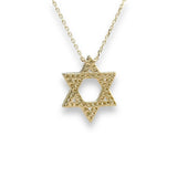 14K Y Gold 0.28ctw H/SI1 Star Of David Diamond Pendant - Walter Bauman Jewelers