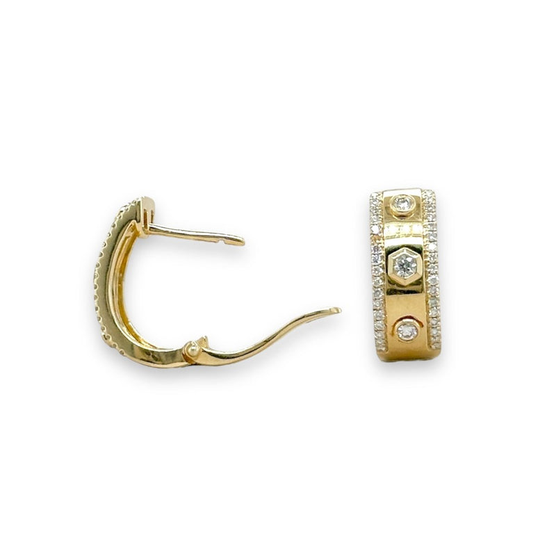 14K Y Gold 0.31ctw 5.7mm H/SI2 Diamond Hoop Earrings - Walter Bauman Jewelers