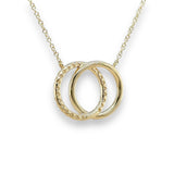 14K Y Gold 0.31ctw H/VS2 Double Circle Diamond Necklace - Walter Bauman Jewelers