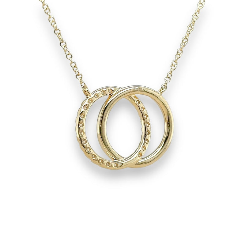 14K Y Gold 0.31ctw H/VS2 Double Circle Diamond Necklace - Walter Bauman Jewelers