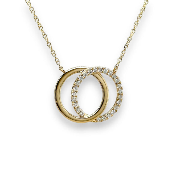 14K Y Gold 0.31ctw H/VS2 Double Circle Diamond Necklace - Walter Bauman Jewelers