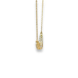 14K Y Gold 0.33ct H/I1 Curved Bar Diamond Necklace - Walter Bauman Jewelers