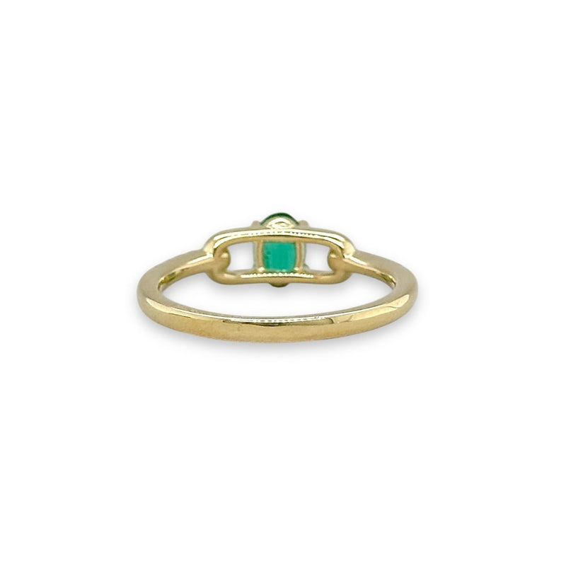 14K Y Gold 0.39ctw Emerald and 0.11ctw Diamond Ring - Walter Bauman Jewelers