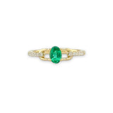 14K Y Gold 0.39ctw Emerald and 0.11ctw Diamond Ring - Walter Bauman Jewelers