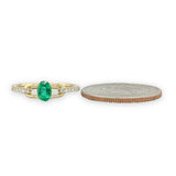 14K Y Gold 0.39ctw Emerald and 0.11ctw Diamond Ring - Walter Bauman Jewelers