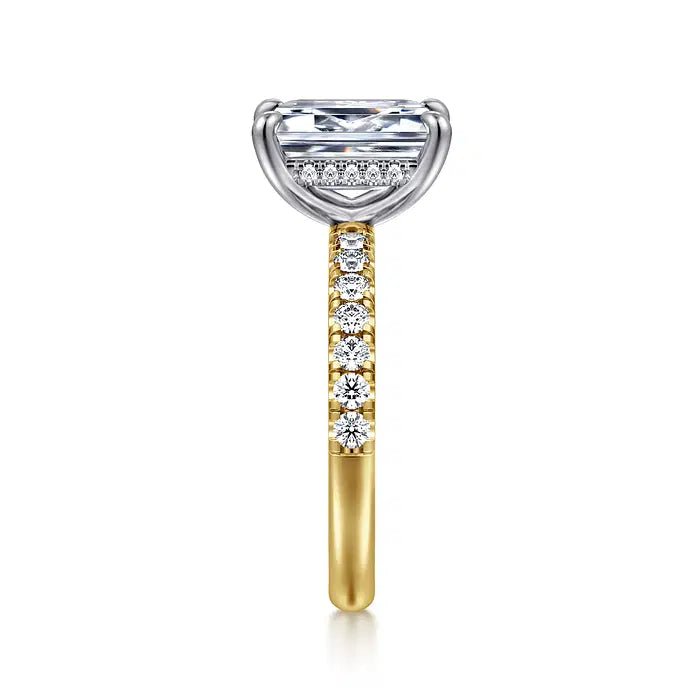 14K Y Gold 0.43ctw Hidden Halo Diamond Mounting - Walter Bauman Jewelers