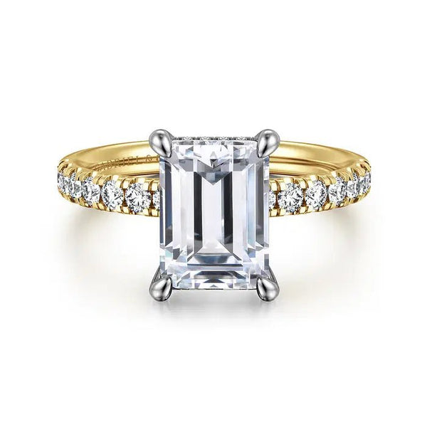 14K Y Gold 0.43ctw Hidden Halo Diamond Mounting - Walter Bauman Jewelers