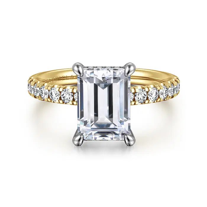 14K Y Gold 0.43ctw Hidden Halo Diamond Mounting - Walter Bauman Jewelers