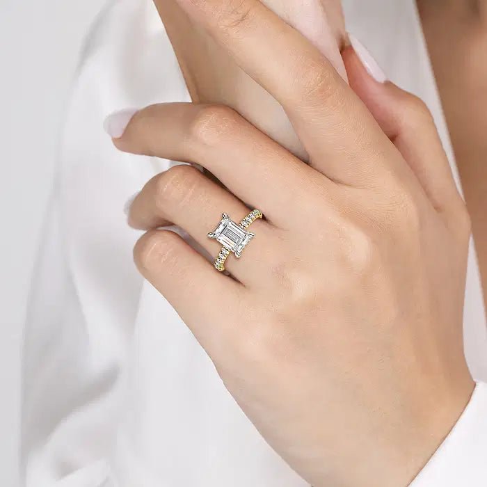 14K Y Gold 0.43ctw Hidden Halo Diamond Mounting - Walter Bauman Jewelers