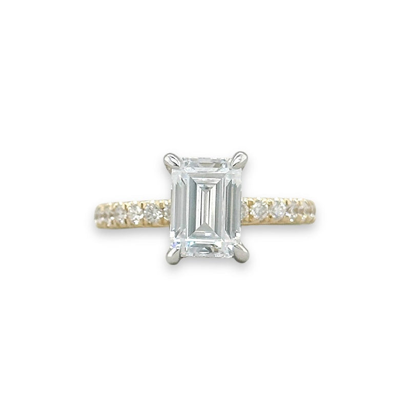 14K Y Gold 0.43ctw Hidden Halo Diamond Mounting - Walter Bauman Jewelers