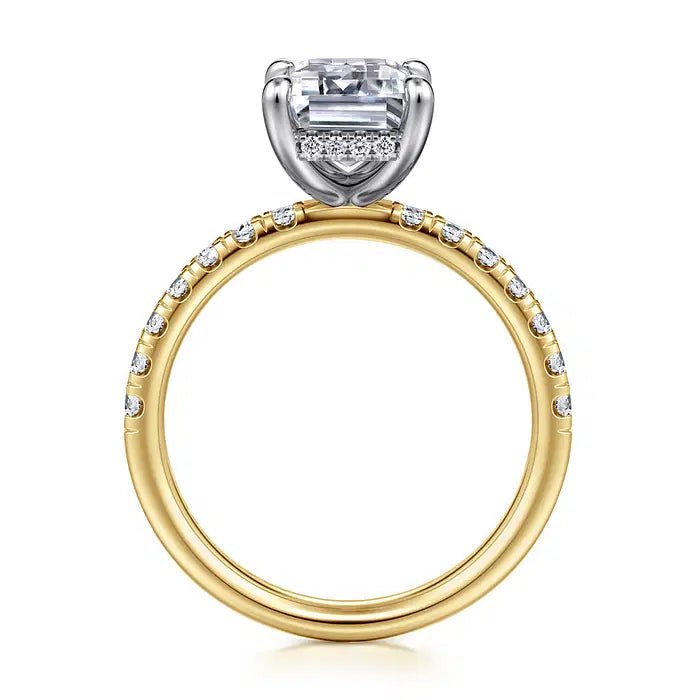 14K Y Gold 0.43ctw Hidden Halo Diamond Mounting - Walter Bauman Jewelers