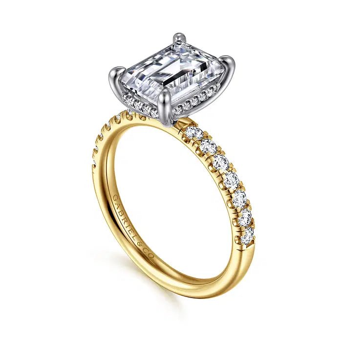 14K Y Gold 0.43ctw Hidden Halo Diamond Mounting - Walter Bauman Jewelers